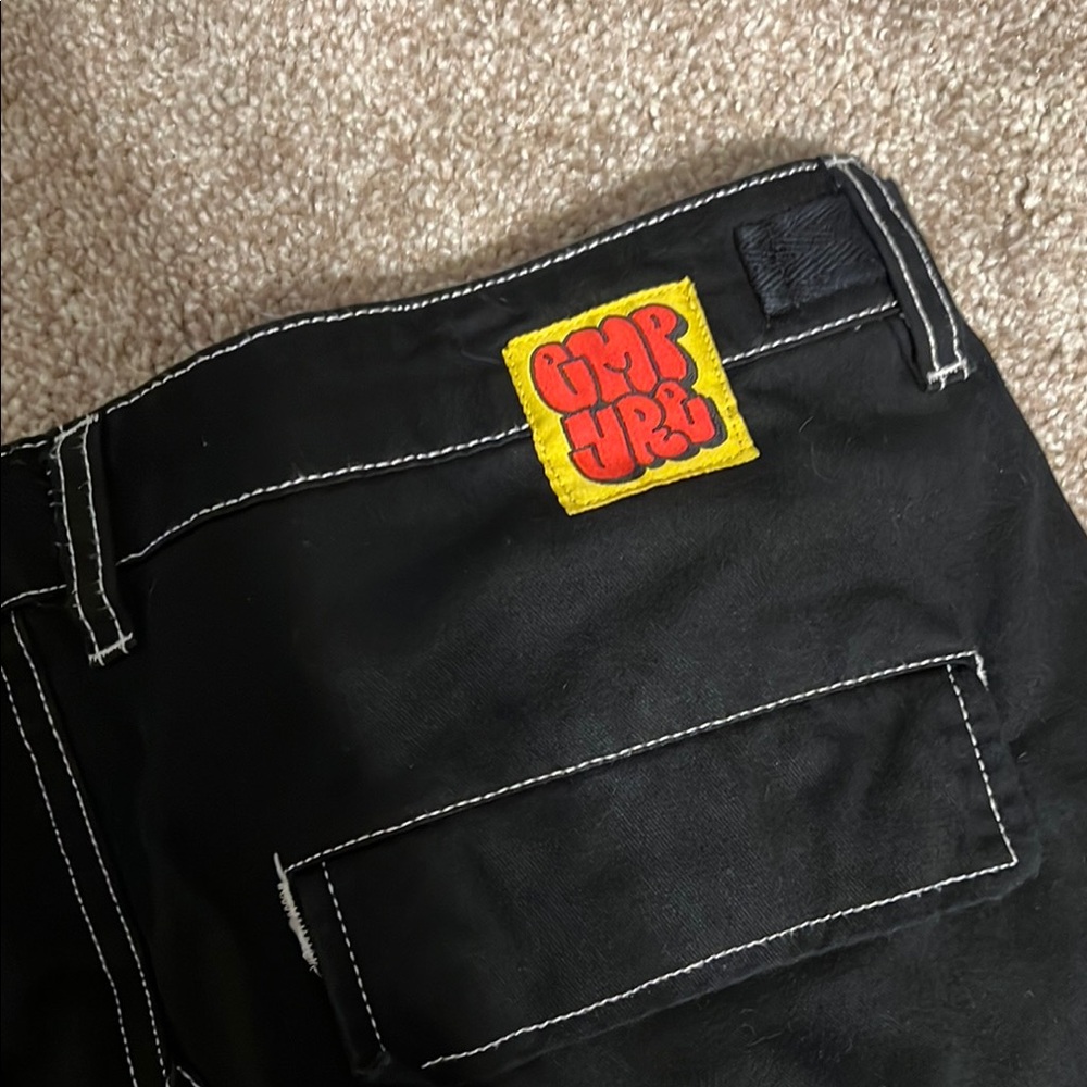 Empyre Black Cargo Pants with White Stitching waist 30 - Picture 3 of 4